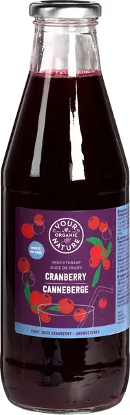 Your Organic Nature Vruchtensap Cranberry Ongezoet (750 ml)