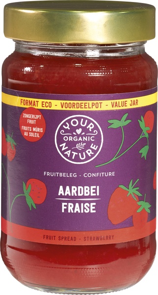 Your Organic Nature Fruitbeleg Aardbei Familiepot (375 gr)