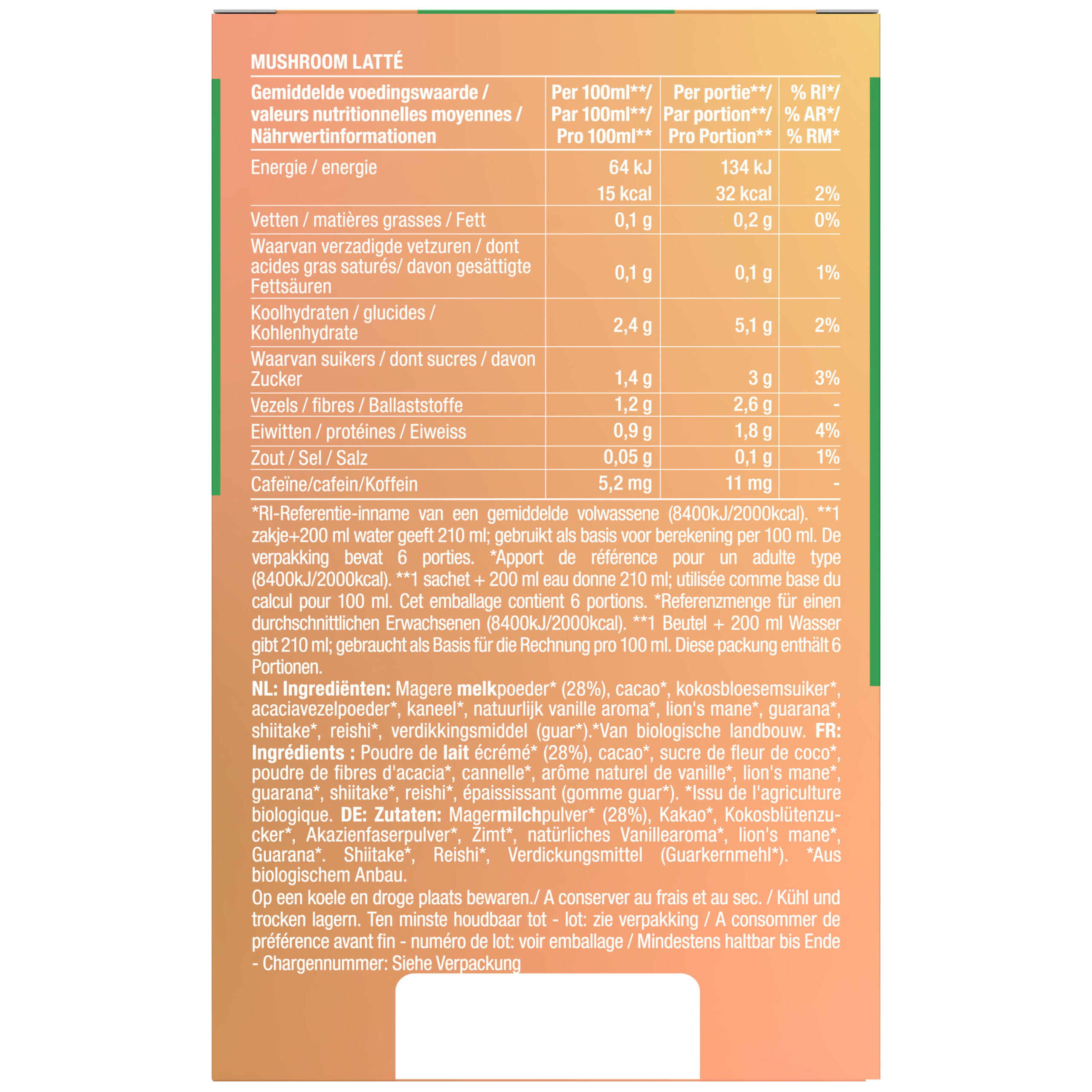 Purasana Mushroom Latté Bio (6 x 10 gr) - image 2