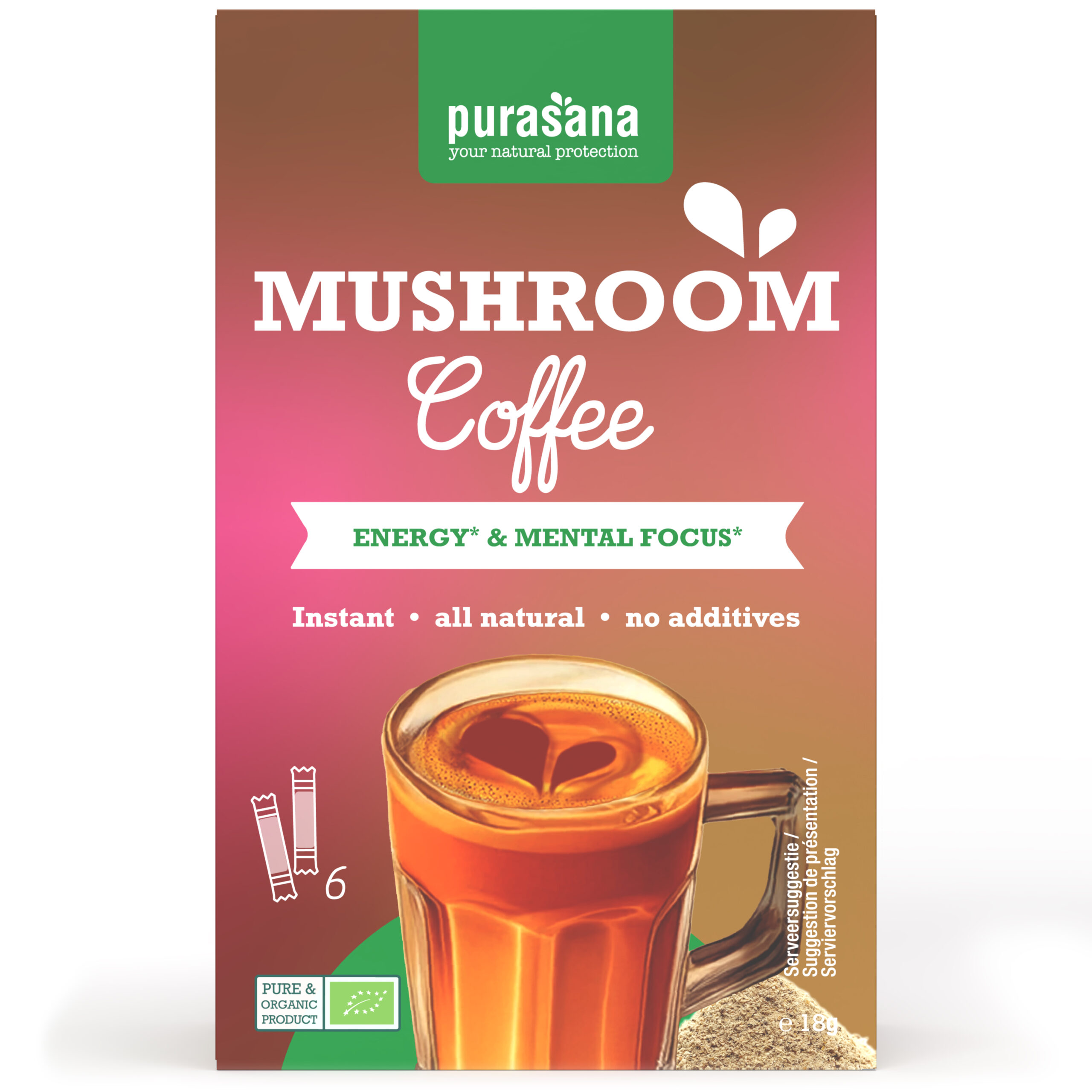 Purasana Mushroom Coffee Bio (6 x 3 gr)
