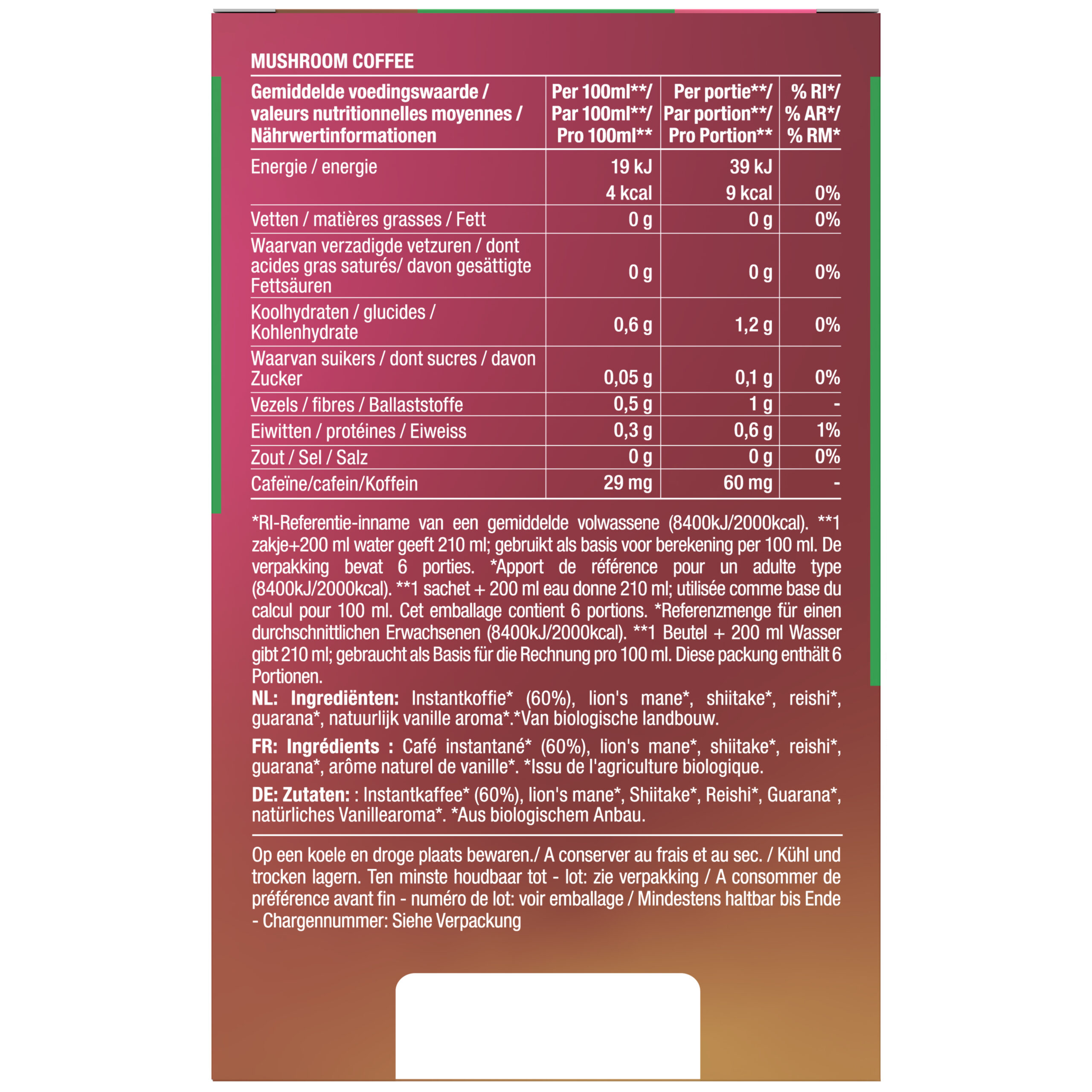 Purasana Mushroom Coffee Bio (6 x 3 gr) - image 2