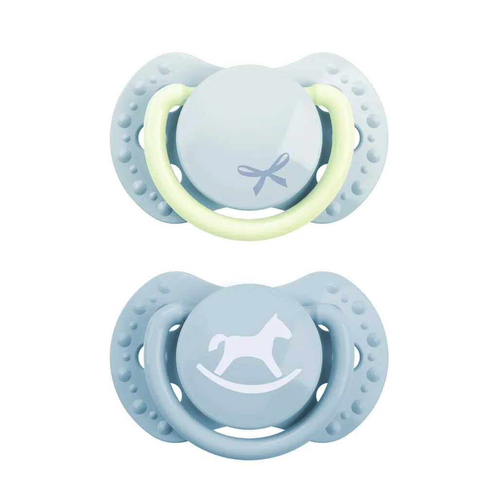 Difrax Fopspeen Dynamic Newborn Blue (2 stuk)