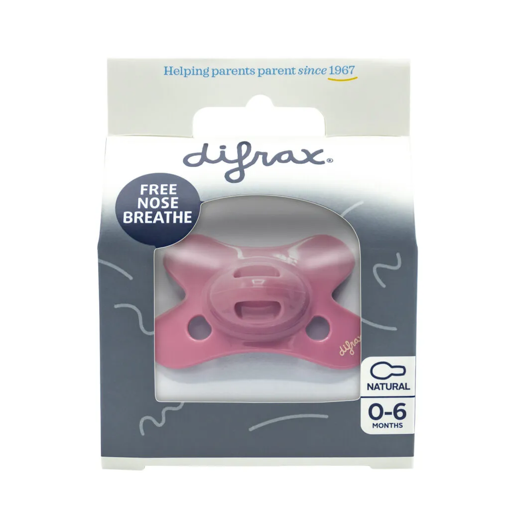 Difrax Fopspeen Natural 0-6 maand Raspberry (1 stuk)