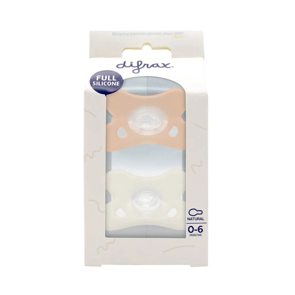 Difrax Fopspeen Natural 0-6 maand Siliconen Blossom (2 stuk)