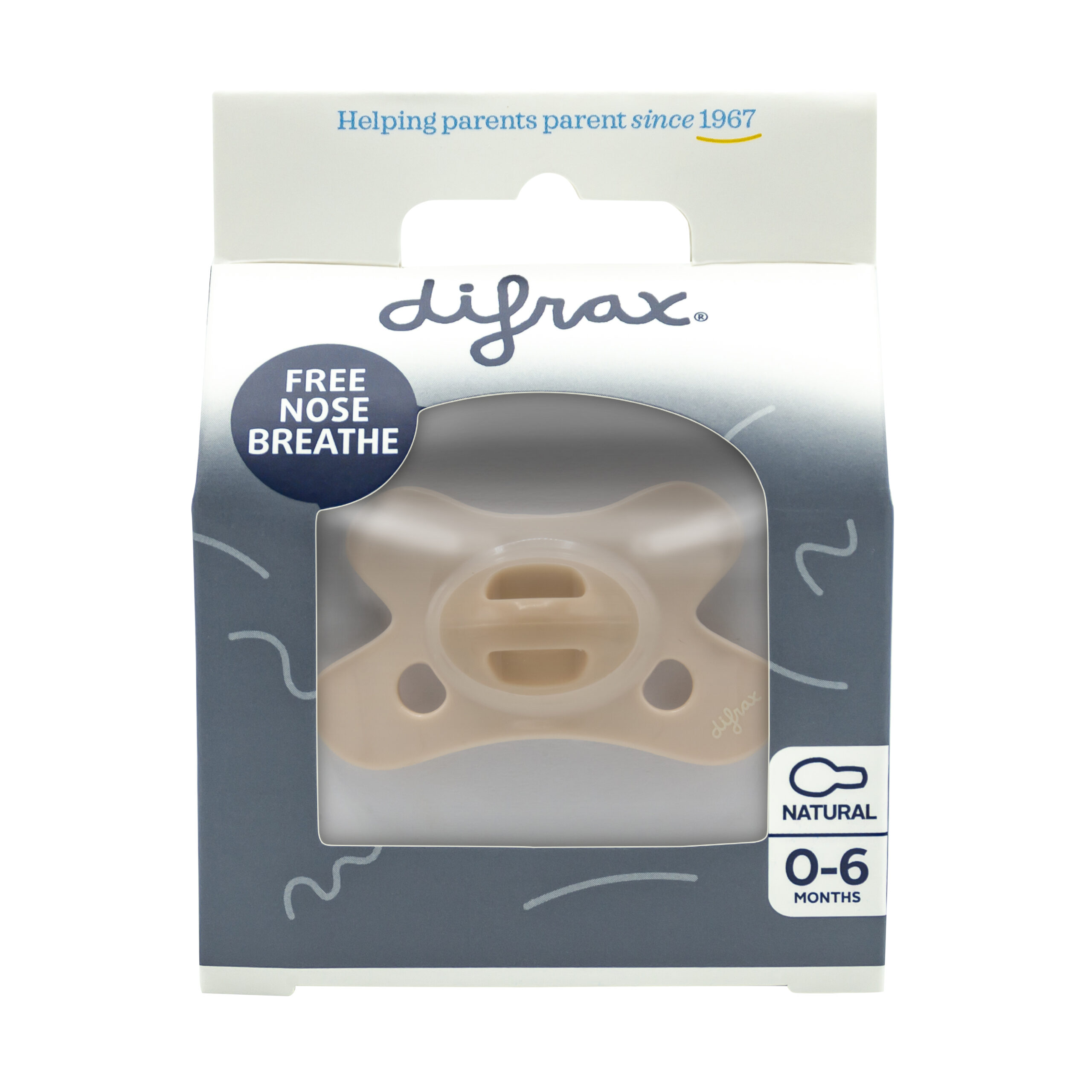 Difrax Fopspeen Natural 0-6 maand Siliconen Earth (1 stuk)