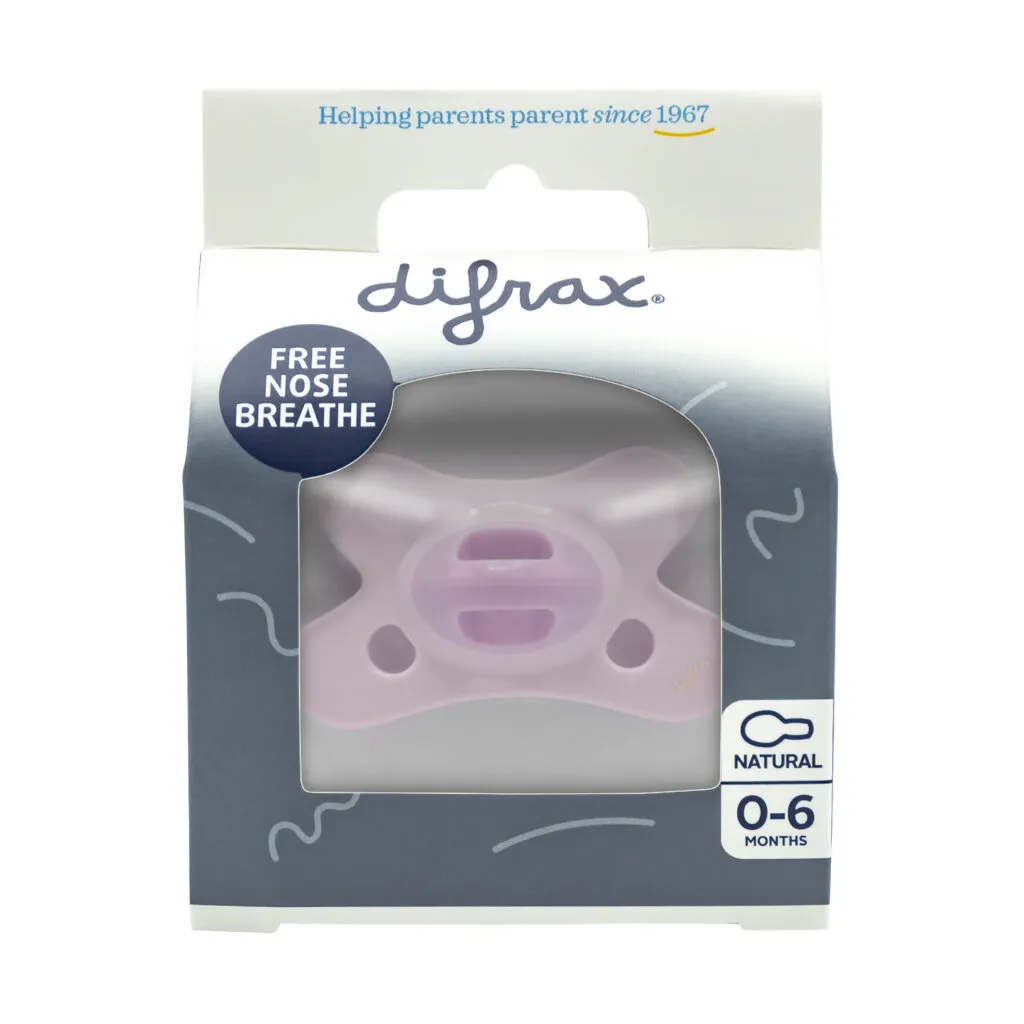 Difrax Fopspeen Natural 0-6 maand Siliconen Rose (1 stuk)