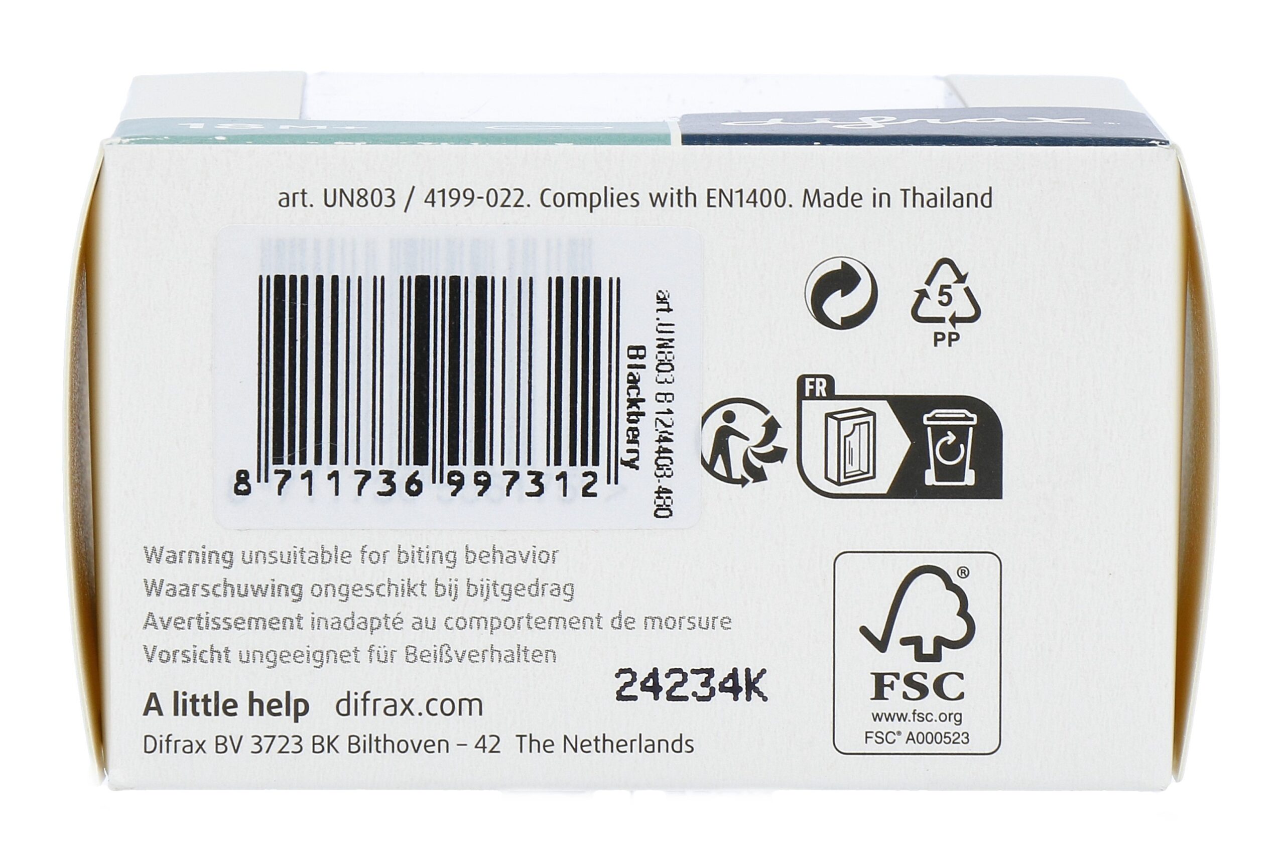 Difrax Fopspeen Natural 18 maand Blackbrry (1 stuk) - image 2