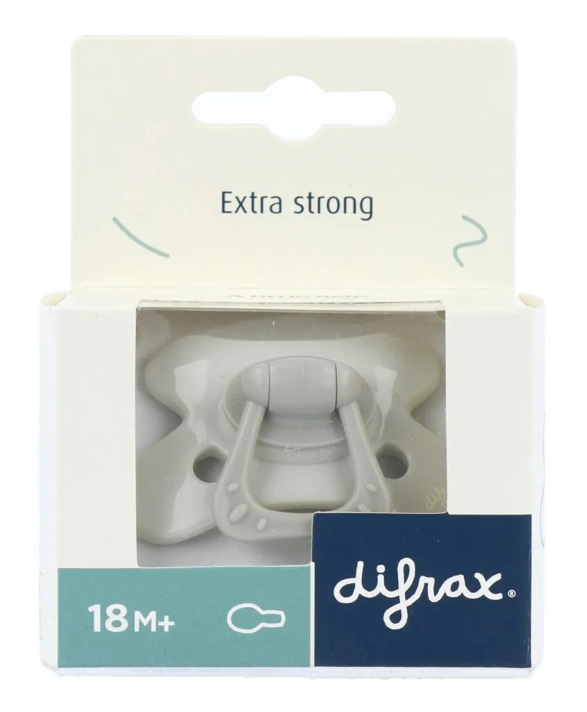 Difrax Fopspeen Natural 18 maand Siliconen Grey (1 stuk)