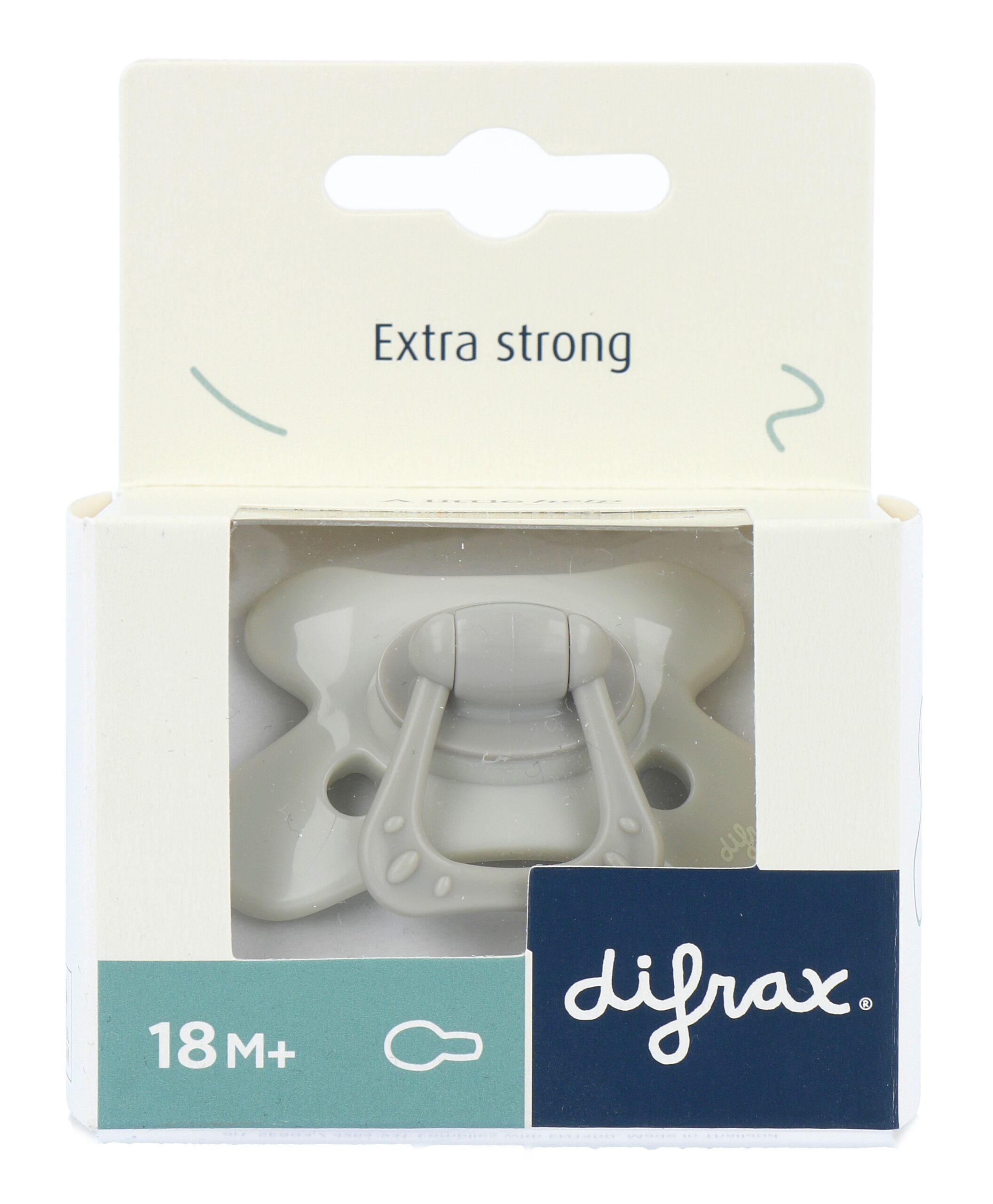 Difrax Fopspeen Natural 18 maand Siliconen Grey (1 stuk)