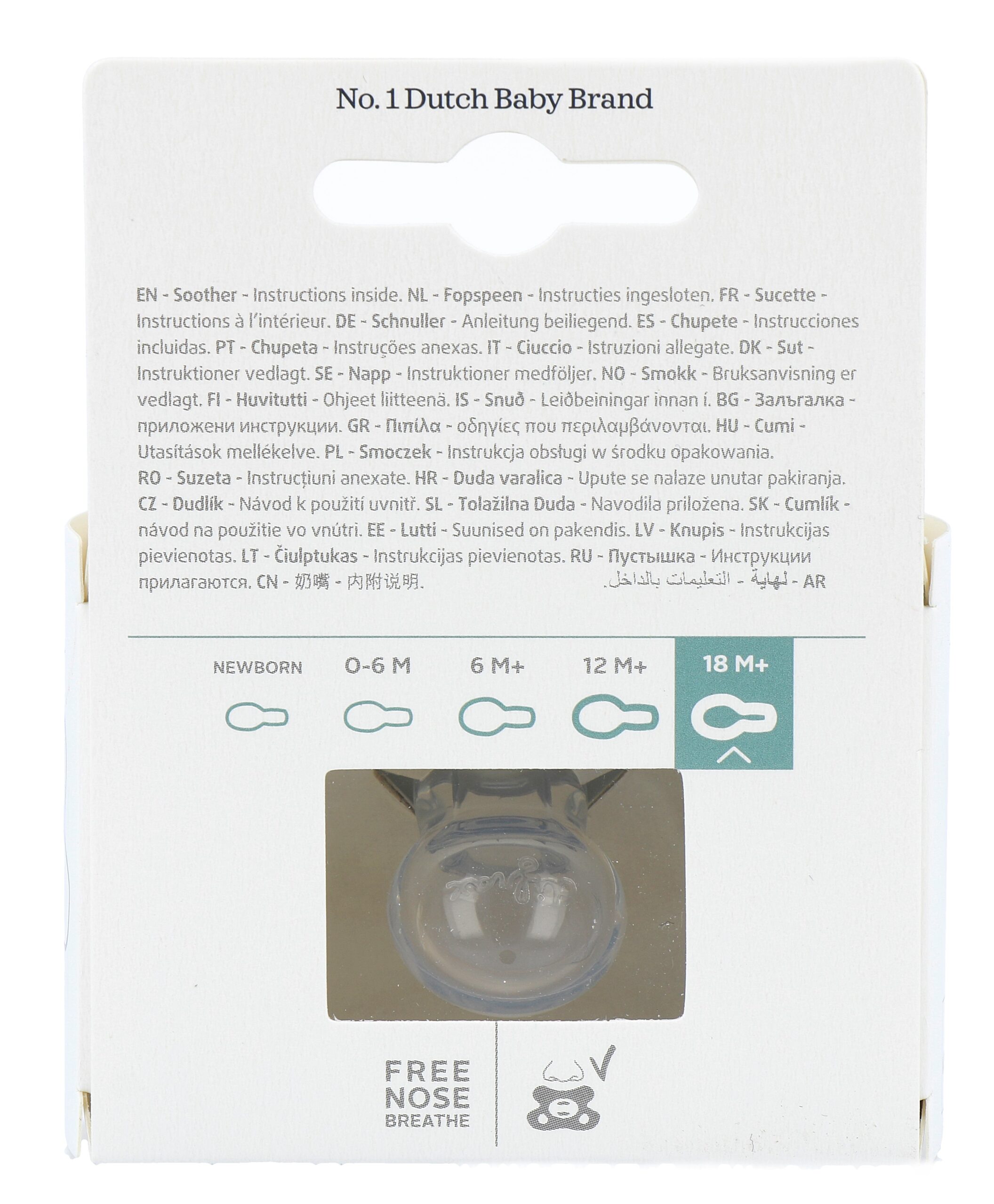 Difrax Fopspeen Natural 18 maand Siliconen Grey (1 stuk)