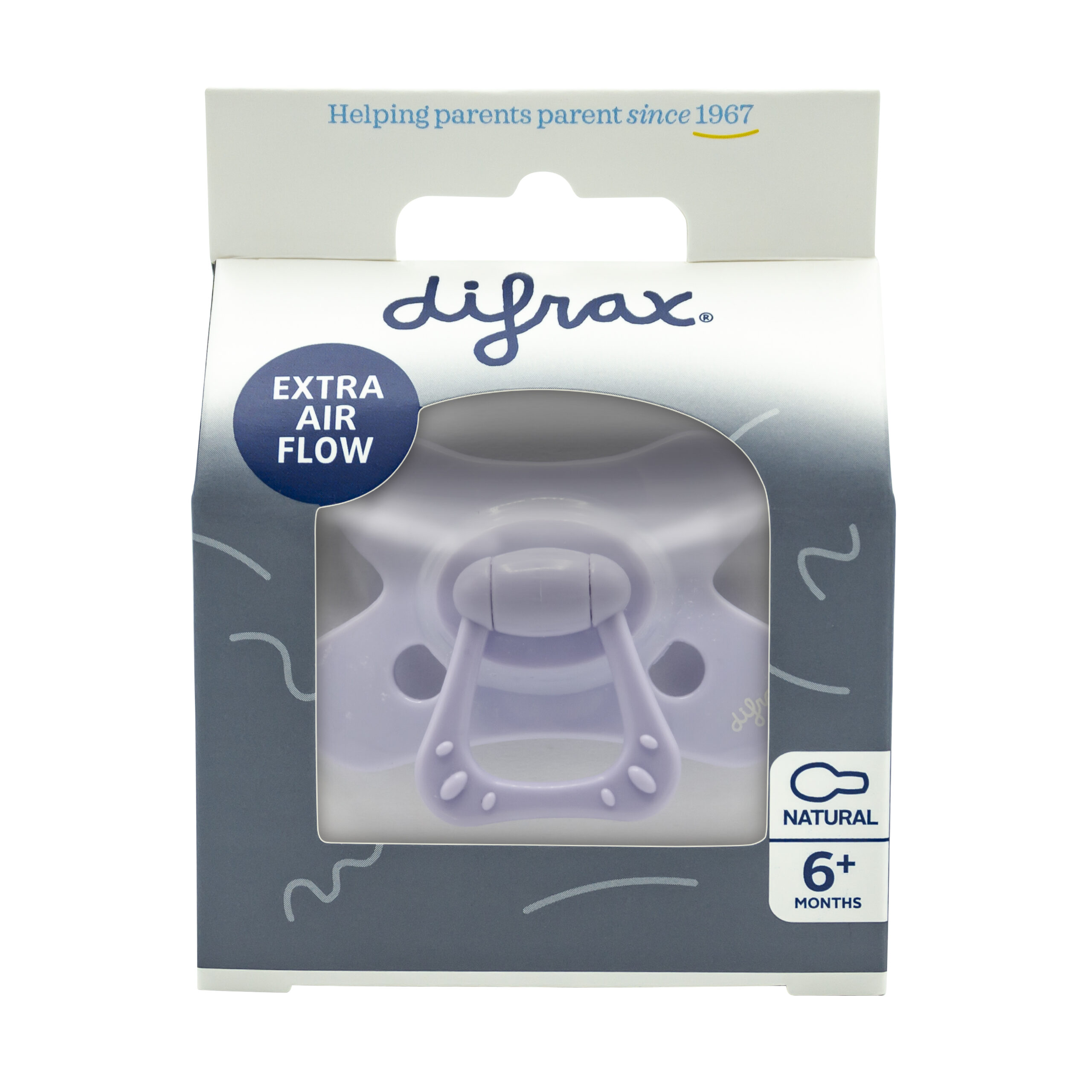 Difrax Fopspeen Natural 6 maand Siliconen Lilac (1 stuk)