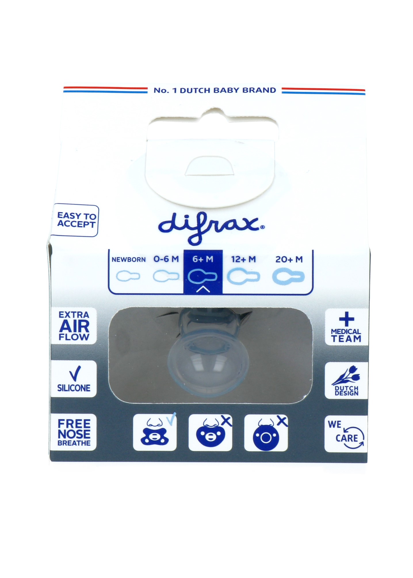 Difrax Fopspeen Natural 6 maand Stone (1 stuk)