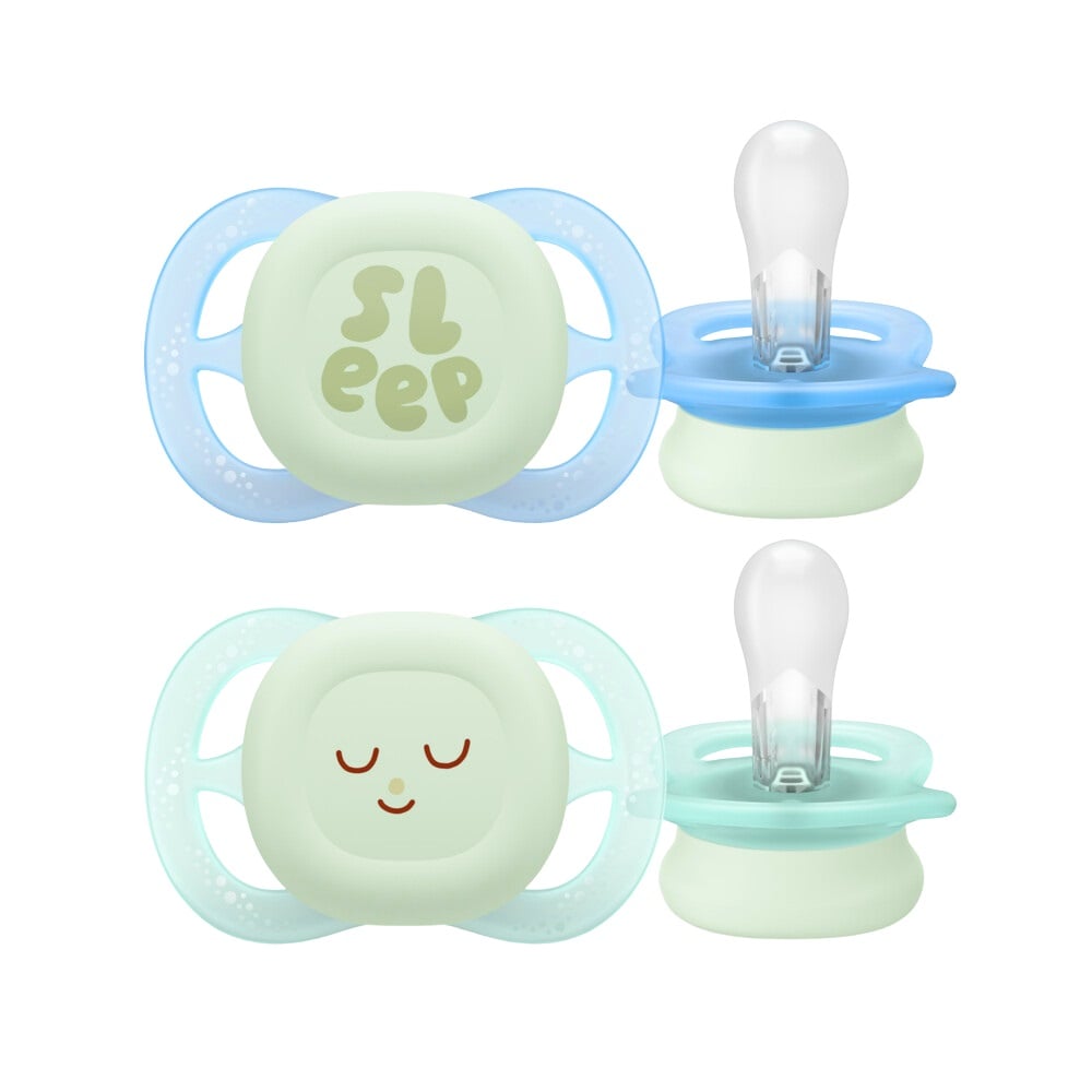 Avent Fopspeen 0-2M Ultra Start Nighttime Groen/Blauw (2 stuks)