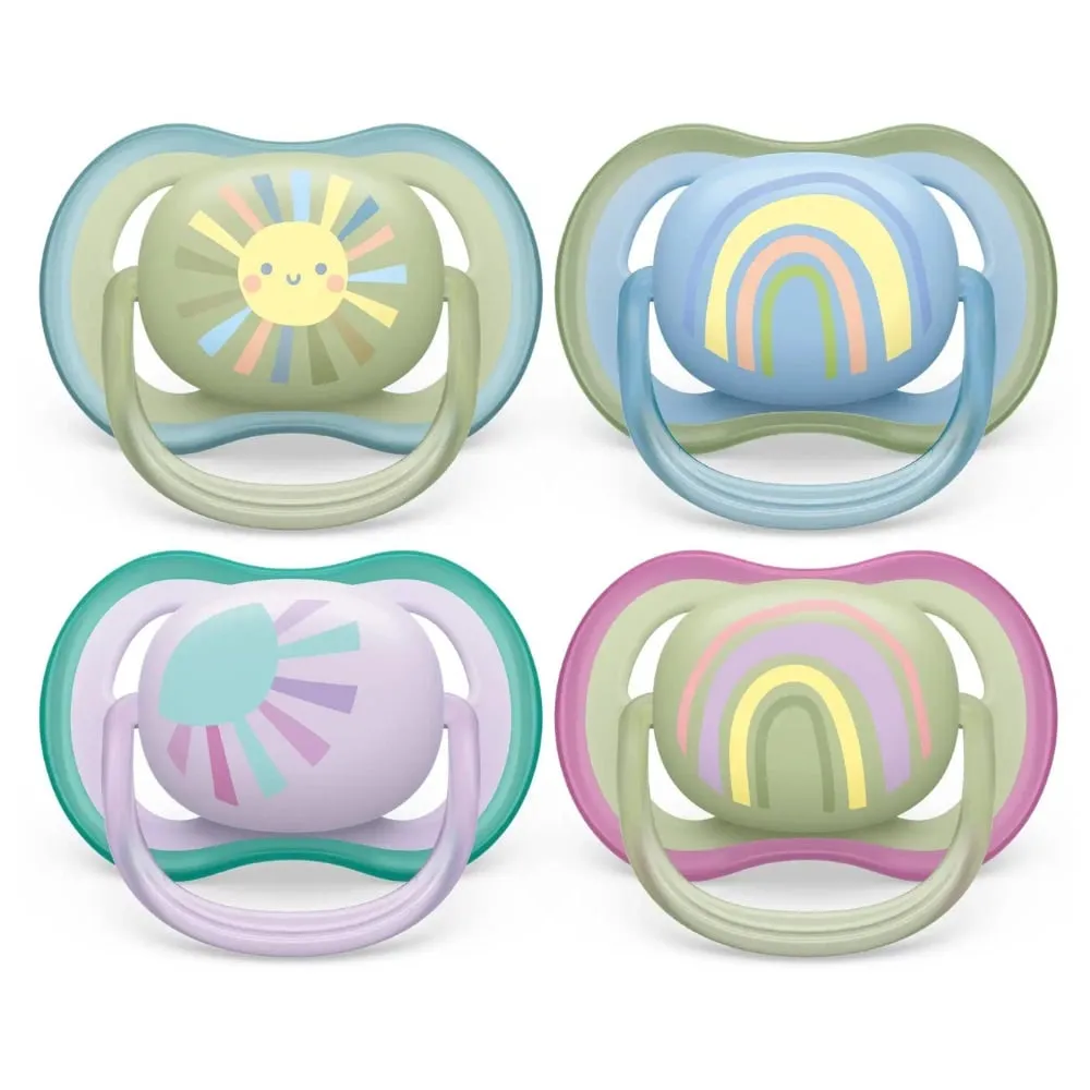 Avent Fopspeen 0-6M Ultra Air Zon/Regenboog Mix (2 stuks)