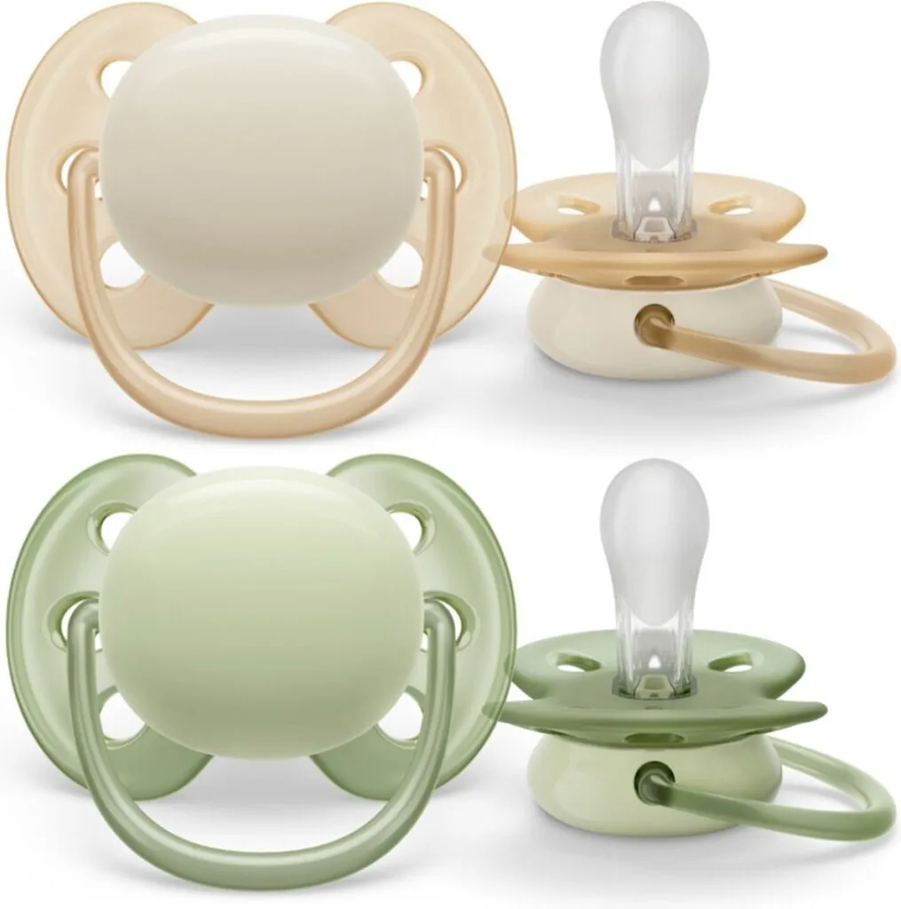 Avent Fopspeen 0-6M Ultra Soft Beige/Licht Groen (2 stuks)