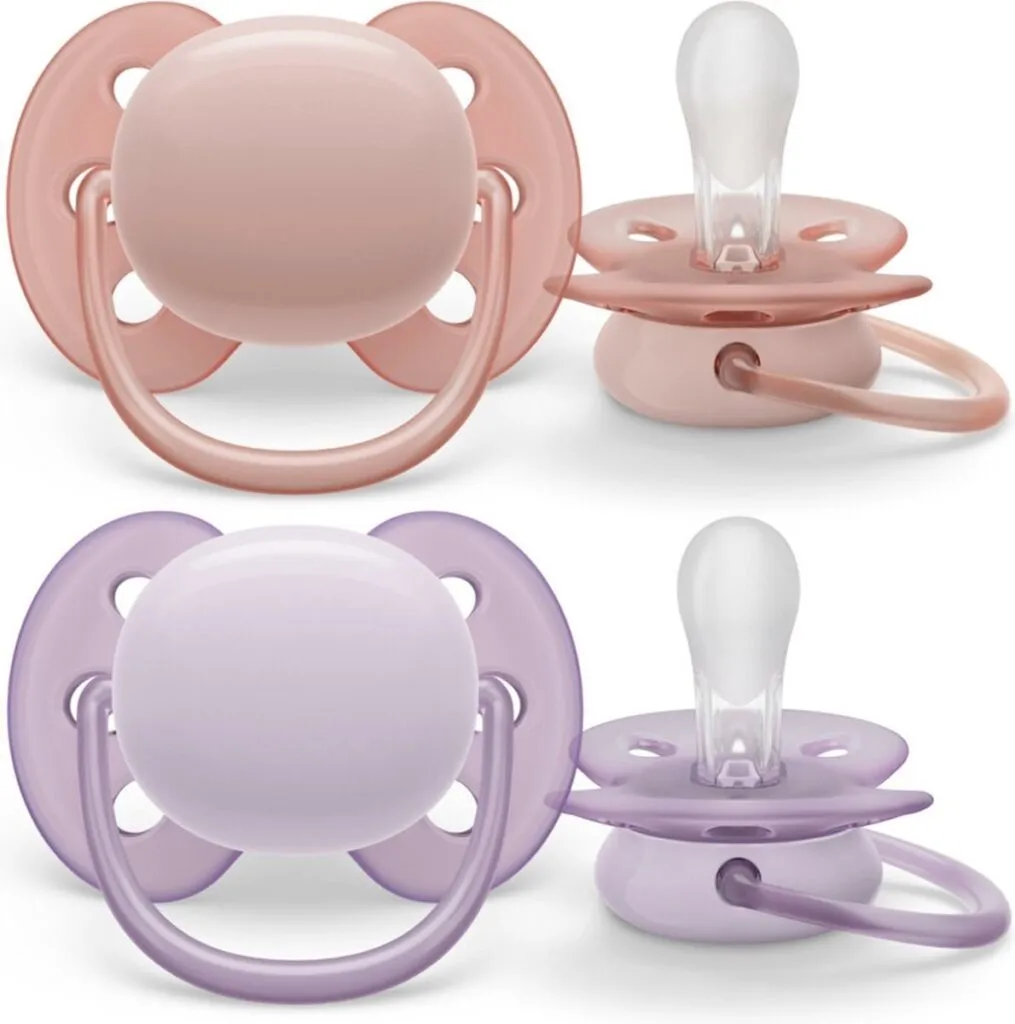 Avent Fopspeen 0-6M Ultra Soft Grijs/Roze (2 stuks)