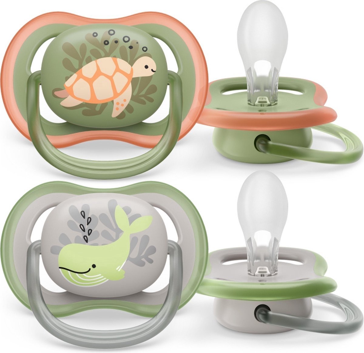 Avent Fopspeen 6-18M Ultra Air Schildpad/Walvis (2 stuks)