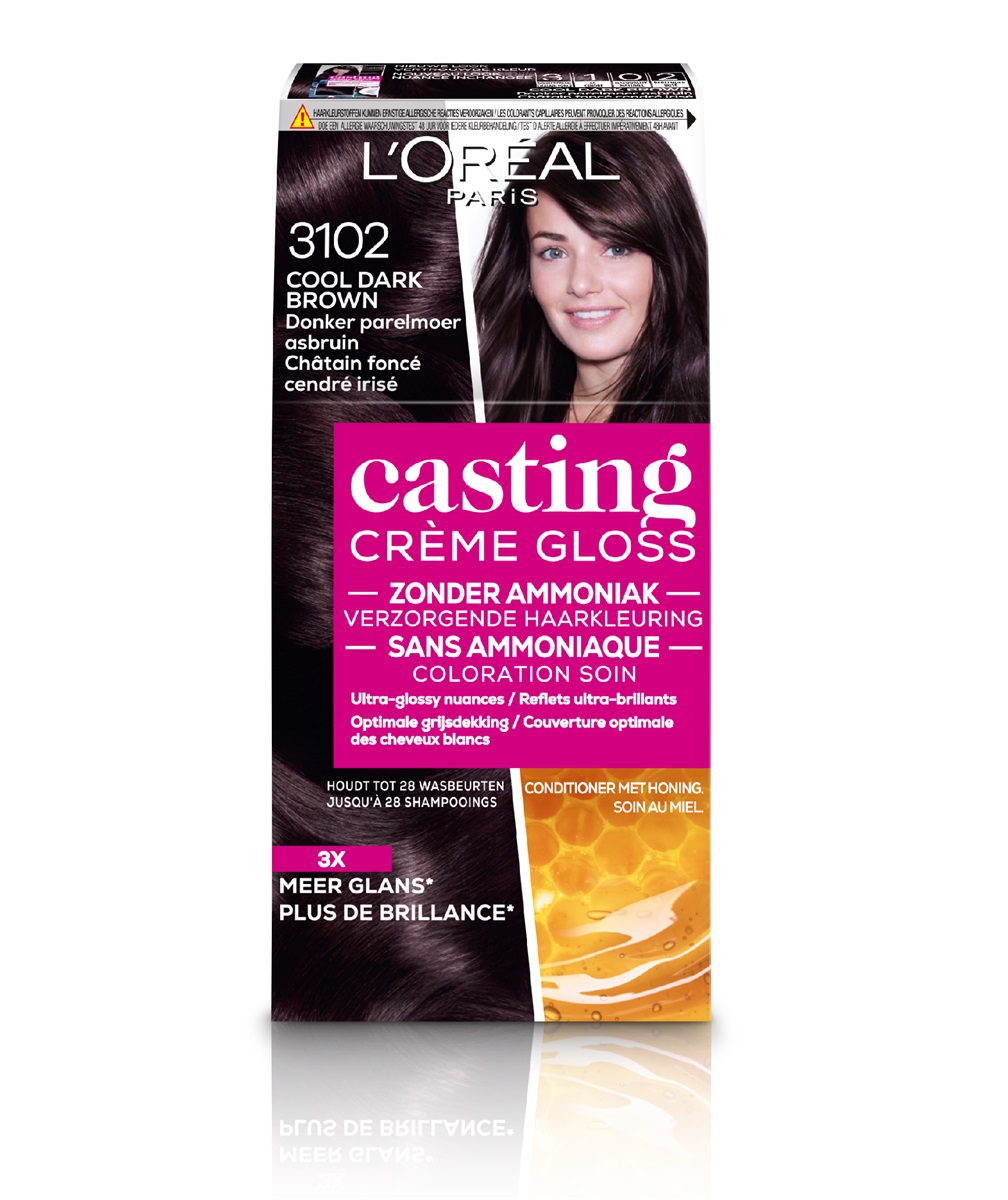 L'Oréal Casting Creme Casting Creme Gloss 3102 Cool Dark Brown (1 stuk)