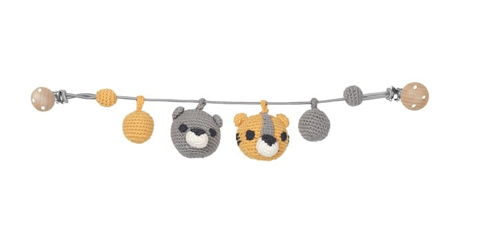 Franck & Fischer Kinderwagenrammelaar Geel Grijs (1 stuk)