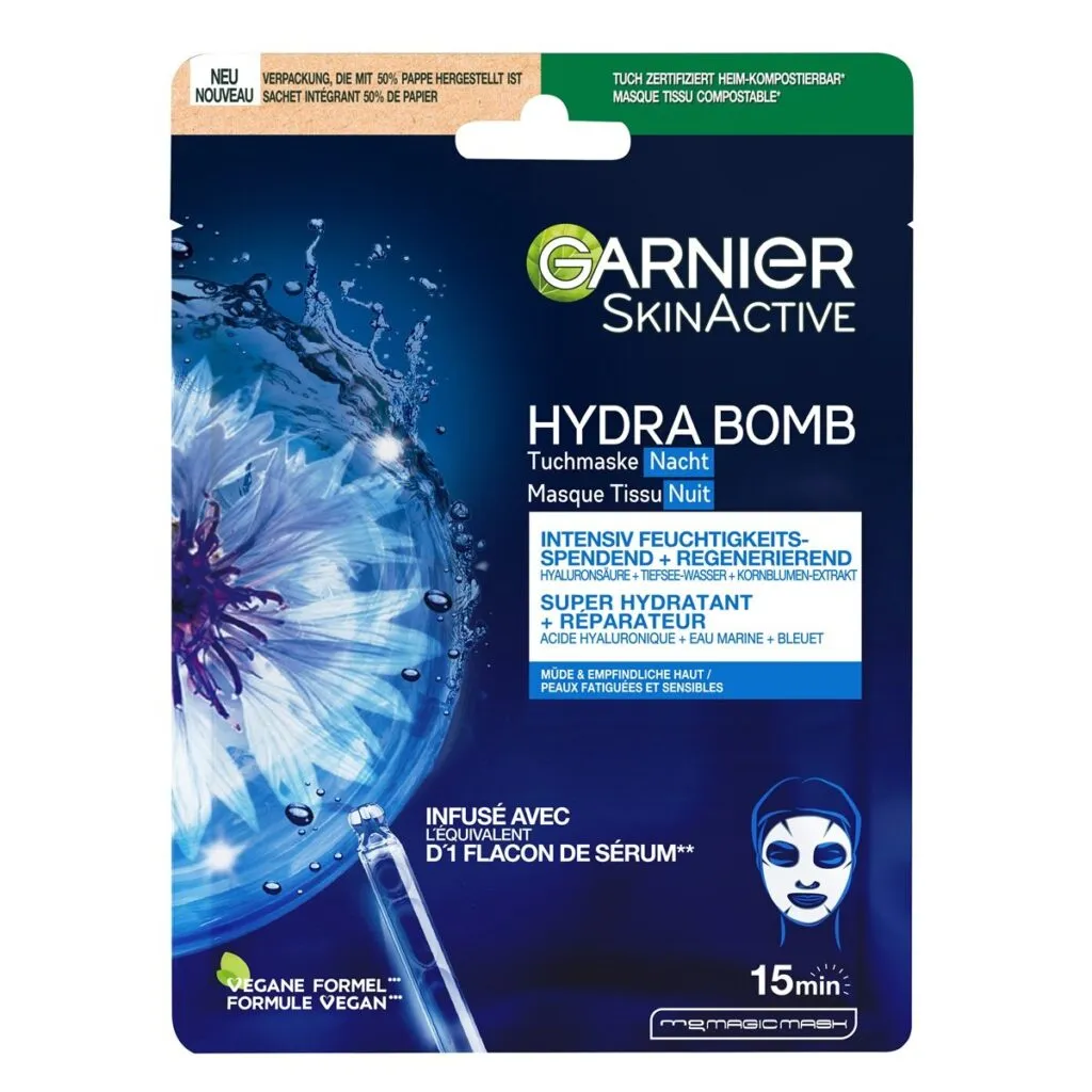 Garnier Skinactive Masker Sheet Hydra Bomb Nacht (1 stuk)