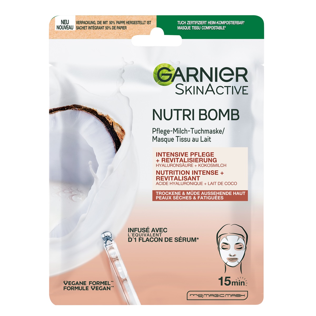 Garnier Skinactive Masker Sheet Nutri Bomb Kokosmelk (28 gr)