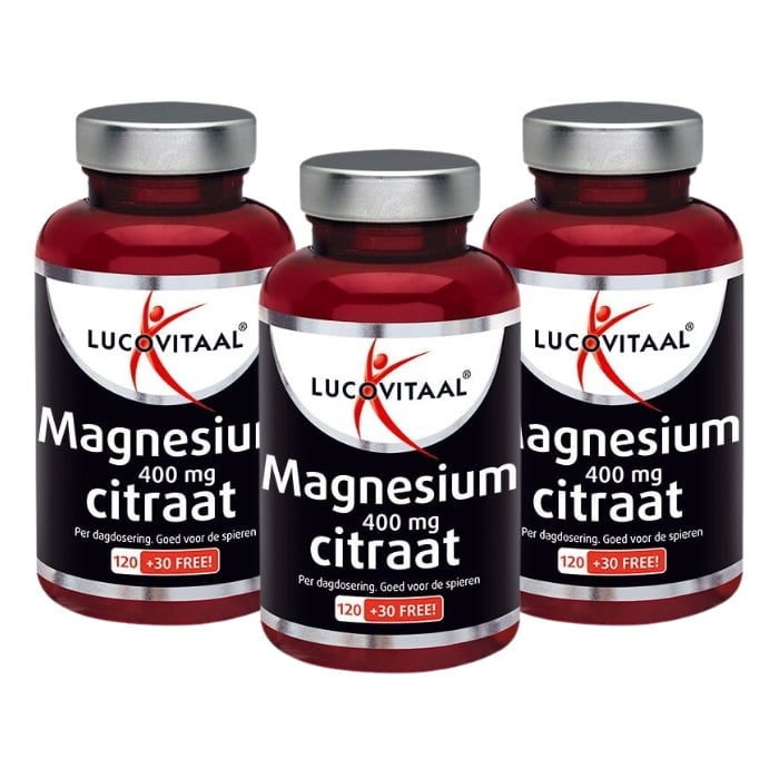Lucovitaal Magnesium Citraat 400mg 3-pack (450 tabletten)