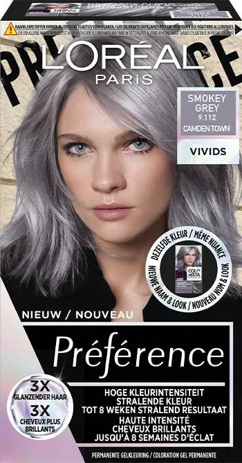 L'Oréal Préférence 9.112 - Smokey Grey (1 stuk)