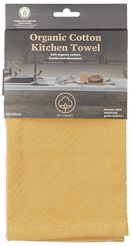 Smart Keukenhanddoek Biokatoen Mosterd (1 stuk)