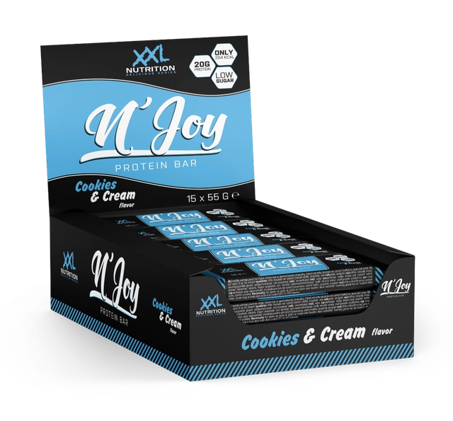 XXL Nutrition N'Joy Protein Bar Cookies & Cream (15 X 55 gr)