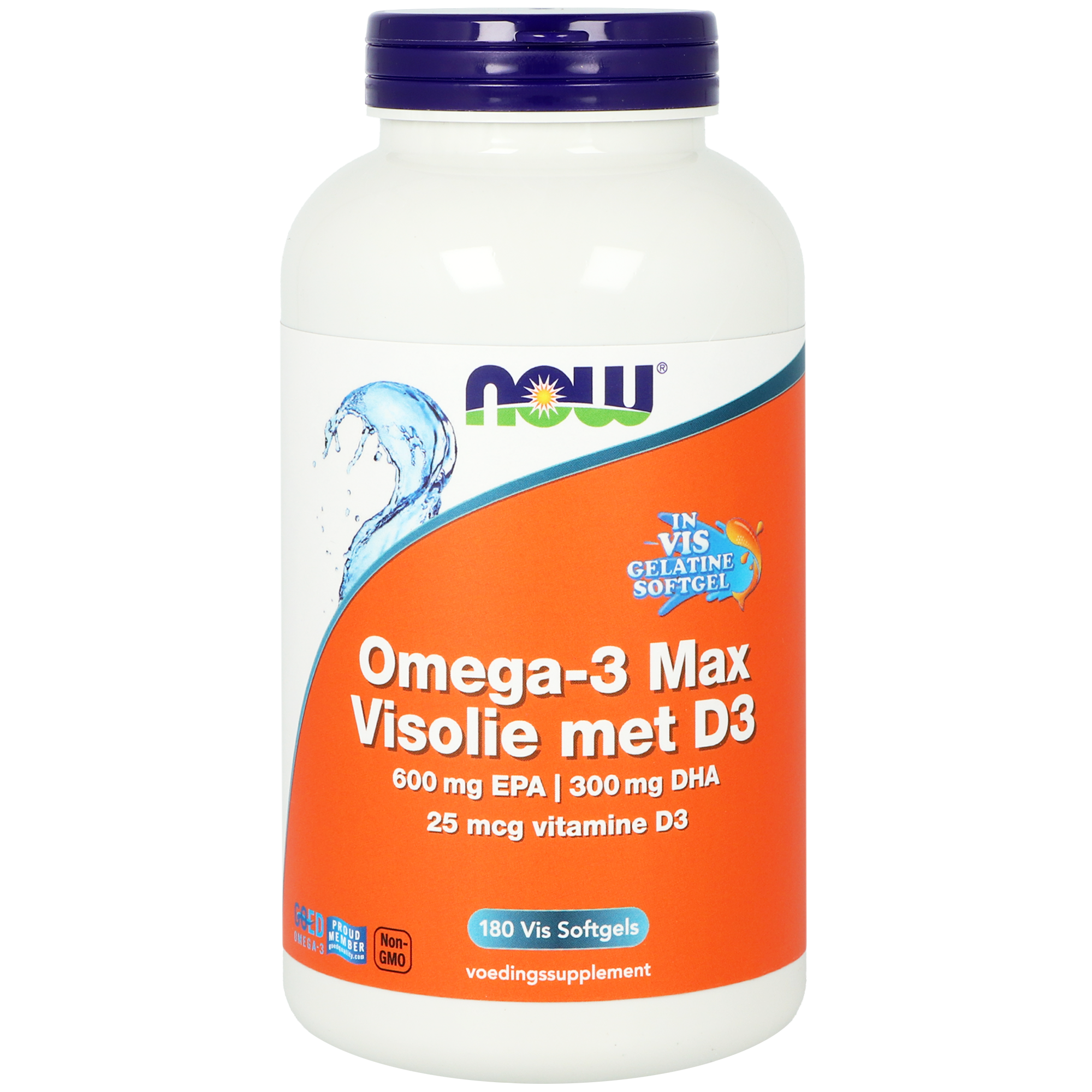 Now Omega-3 Max Visolie Met D3 600 Mg Epa 300 Mg Dha (180 Softgels)