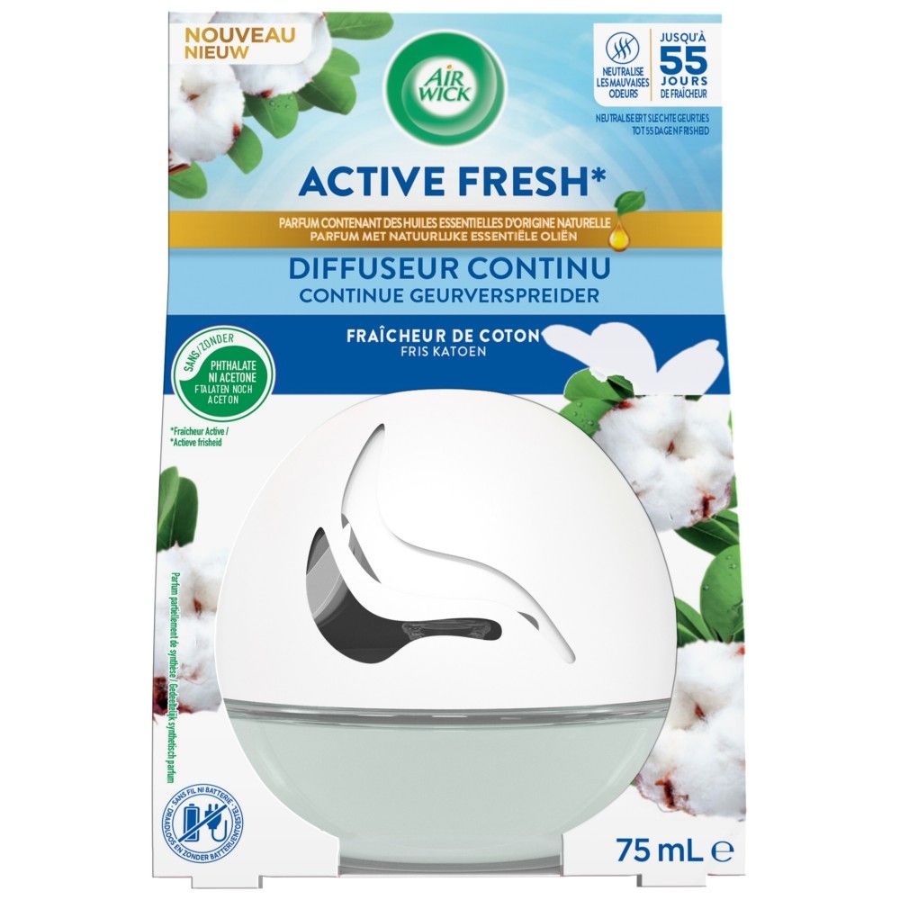 Airwick Geurverspreider Actieve Fresh Fris Katoen (75 ml)