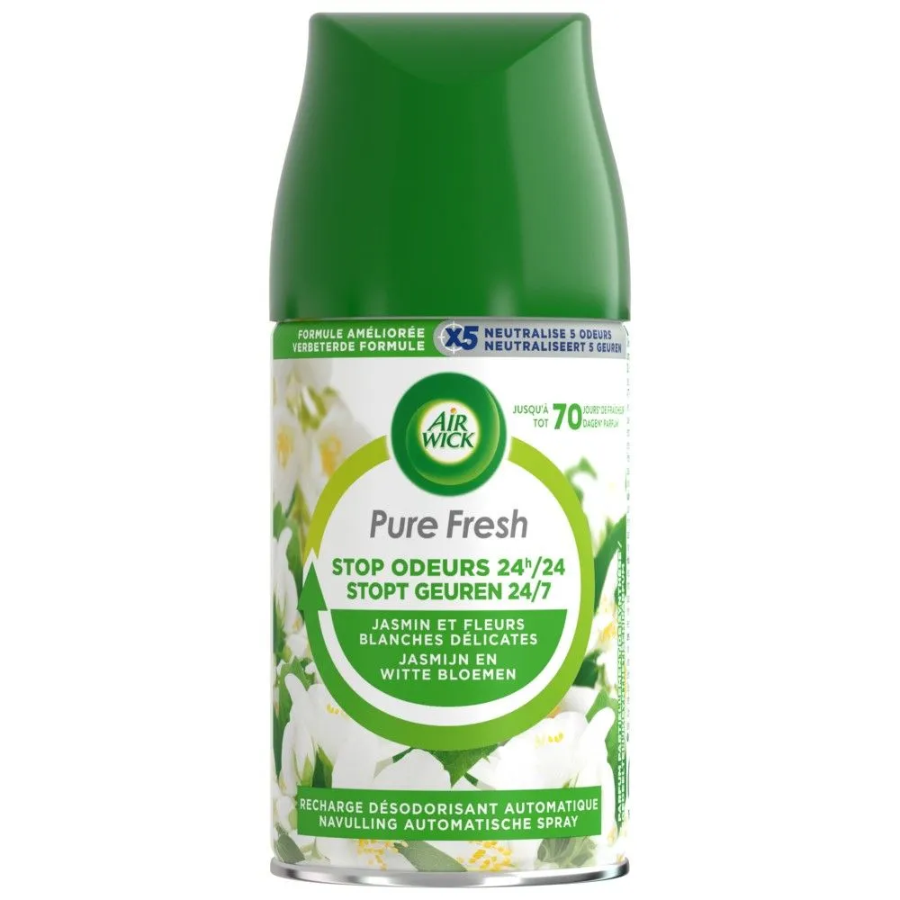 Airwick Navulling Automatische Spray Pure Fresh Jasmijn En Witte Bloemen (250 ml)