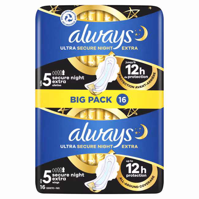 Always Maandverband Night Ultra Secure (16 stuks)