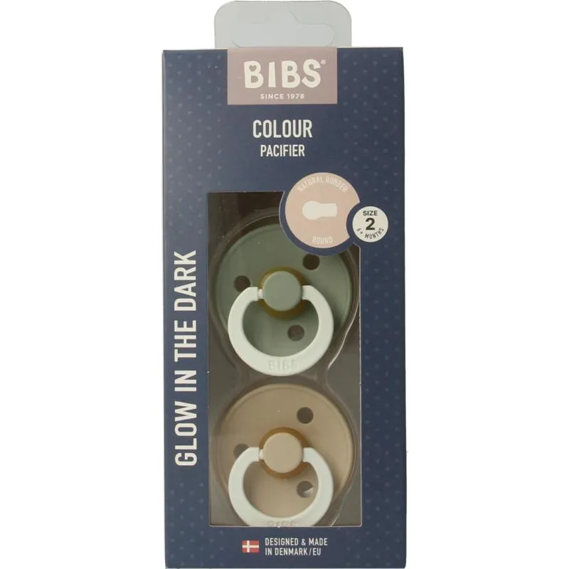 Bibs Fopspeen Maat 2 Sage Vanilla Night (2 stuks)