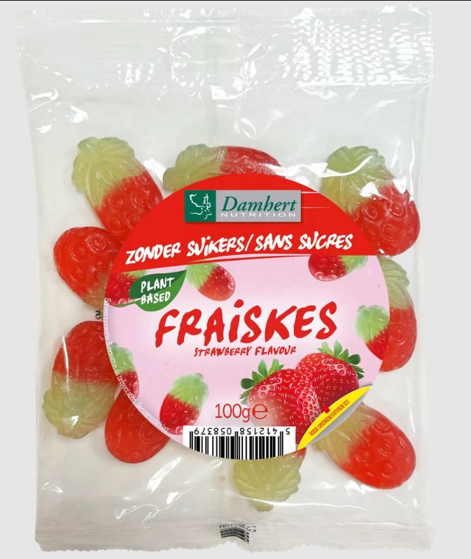 Damhert Fraiskes Strawberry Zonder Suikers (100 gr)
