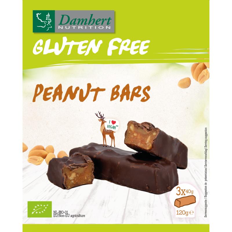 Damhert Peanut Bars Glutenvrij Bio (120 gr)