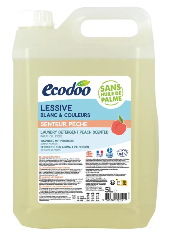 Ecodoo Wasmiddel Geconcentreerd Perzik Bio (5000 ml)