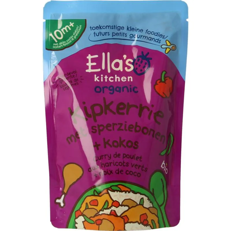 Ella's Kitchen Kipkerrie Sperzieboon Kokos 10+ Maanden Bio (190 gr)