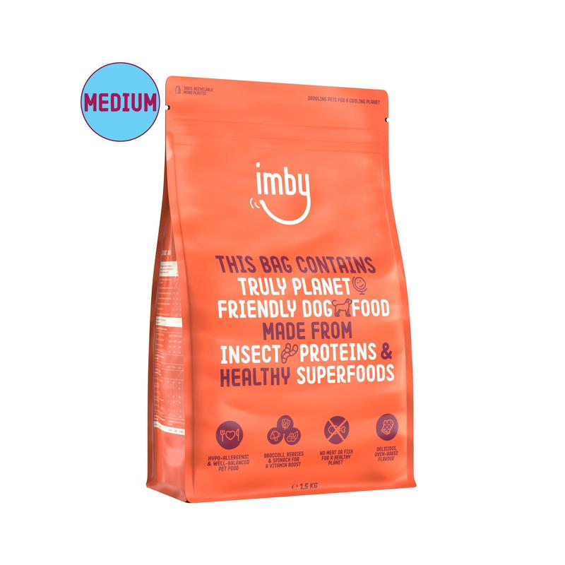 Imby Pet Food Hondenbrokken Insecteneiwitten Middelgroot 10-35Kg (1500 gr)