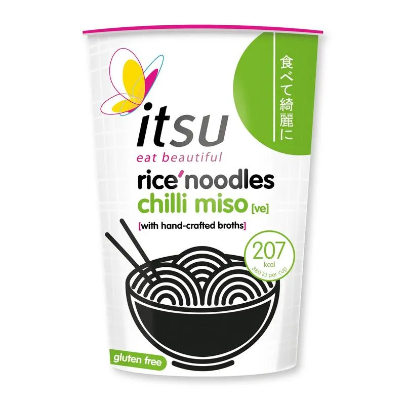 Itsu Chili Miso Rice Noodles Cup Glutenvrij (63 gr)