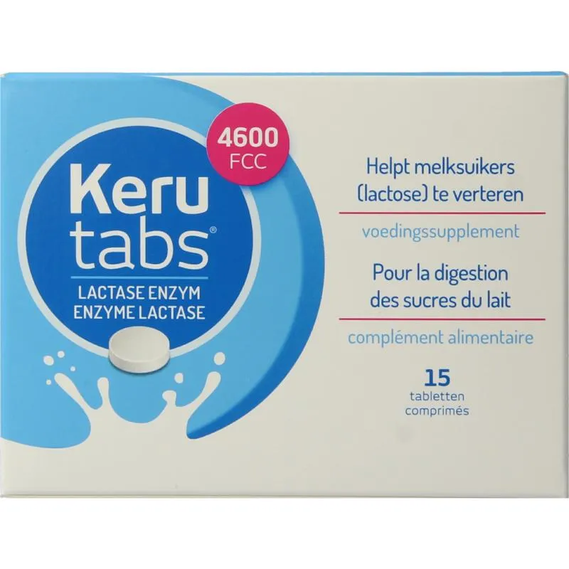 Kerutabs Lactase Enzym 4600 FCC (15 tabletten)