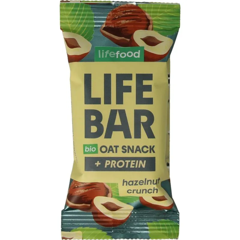 Lifefood Lifebar Oatsnack Proteine Hazelnoot Crunch Bio (40 gr)