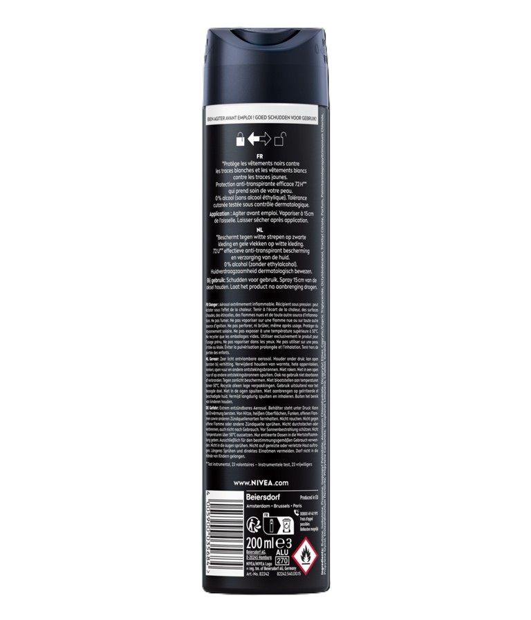 Nivea Men Deodorant Spray Invisible Black & White (200 ml)