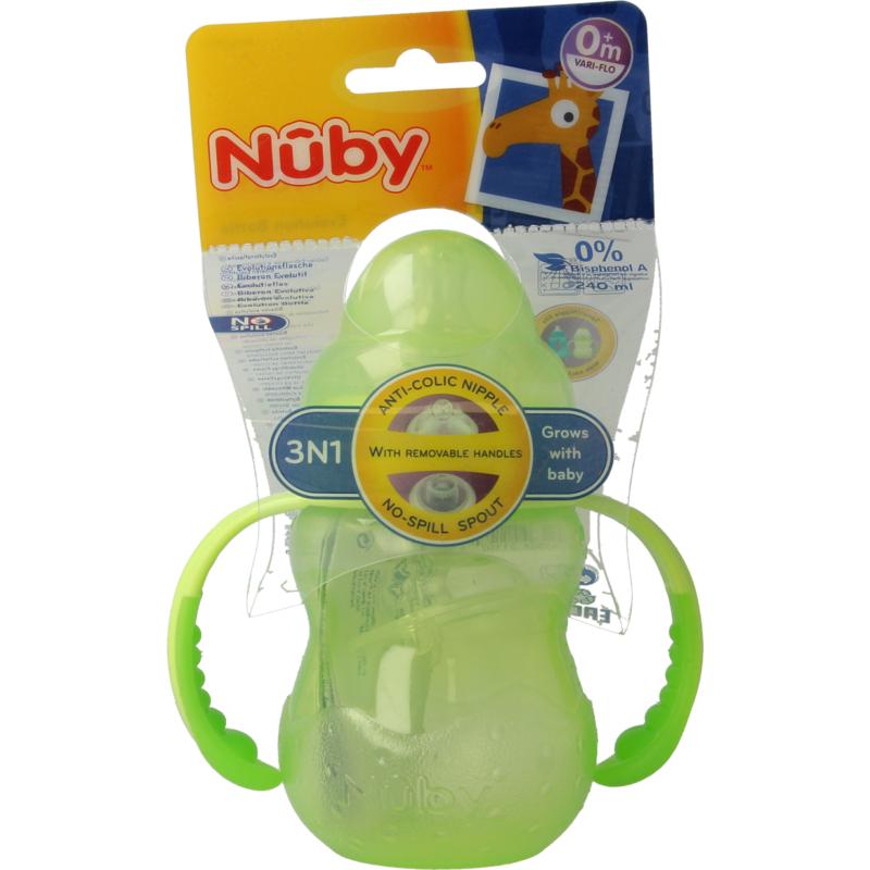 Nuby Trainingsfles Anti Lekspeen En Anti Lektuit 0+ (1 stuk)