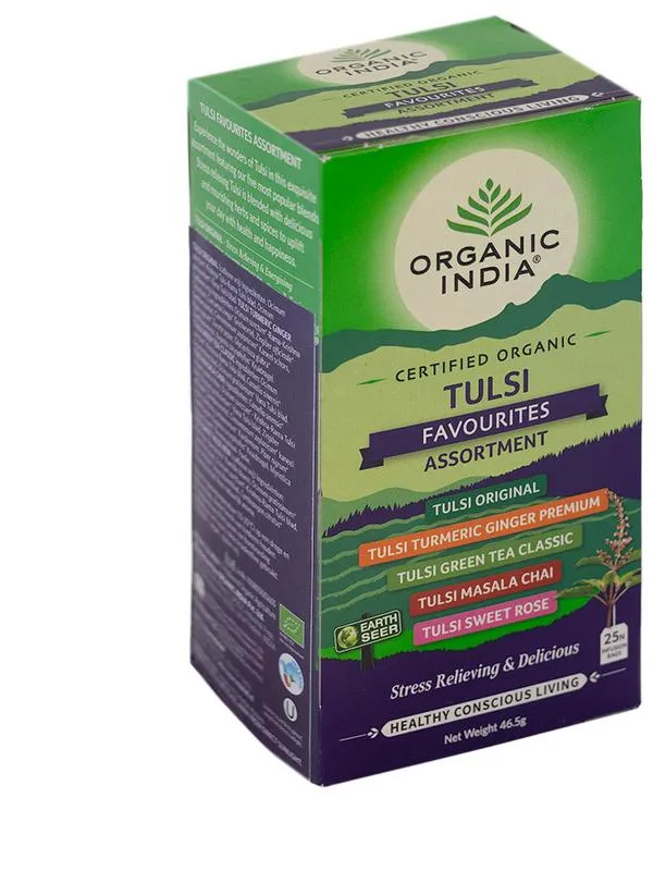 Organic India Tulsi Favourites Assortiment Thee Bio (25 zakjes)