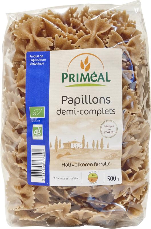 Priméal Halfvolkoren Farfalle Bio (500 gr)