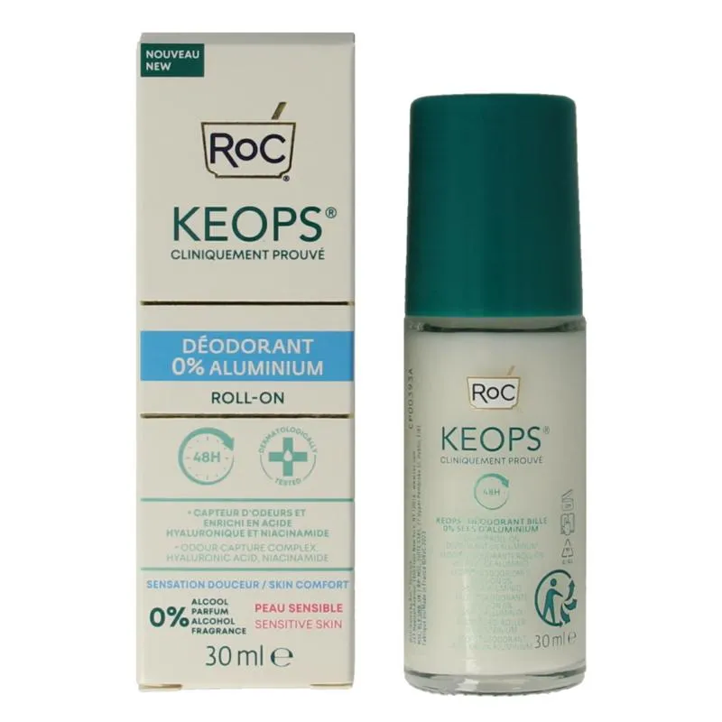 Roc Keops Deodorant Roll-On 0% Aluminium (30 ml)