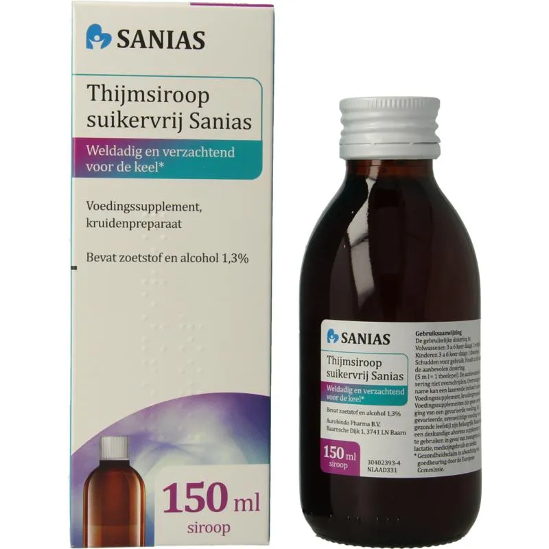 Sanias Thijmsiroop Suikervrij (150 ml)