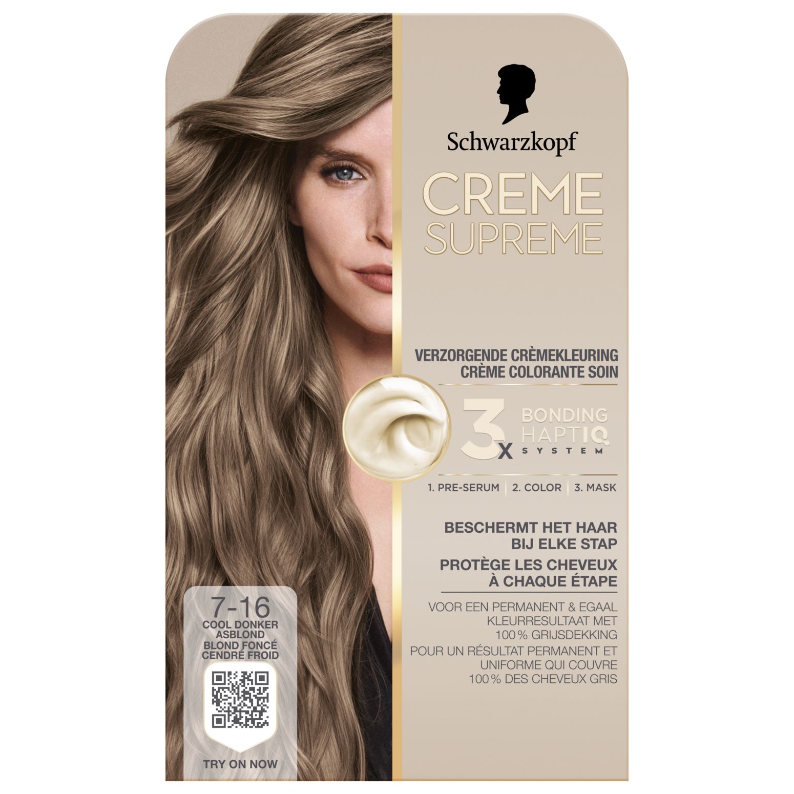 Schwarzkopf Creme Supreme 7-16 D Blond (1 stuk)