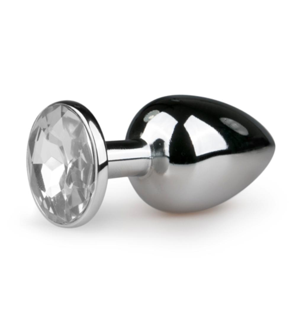 Easytoys Anal Collection Metalen buttplug met transparante diamant (1 stuk)